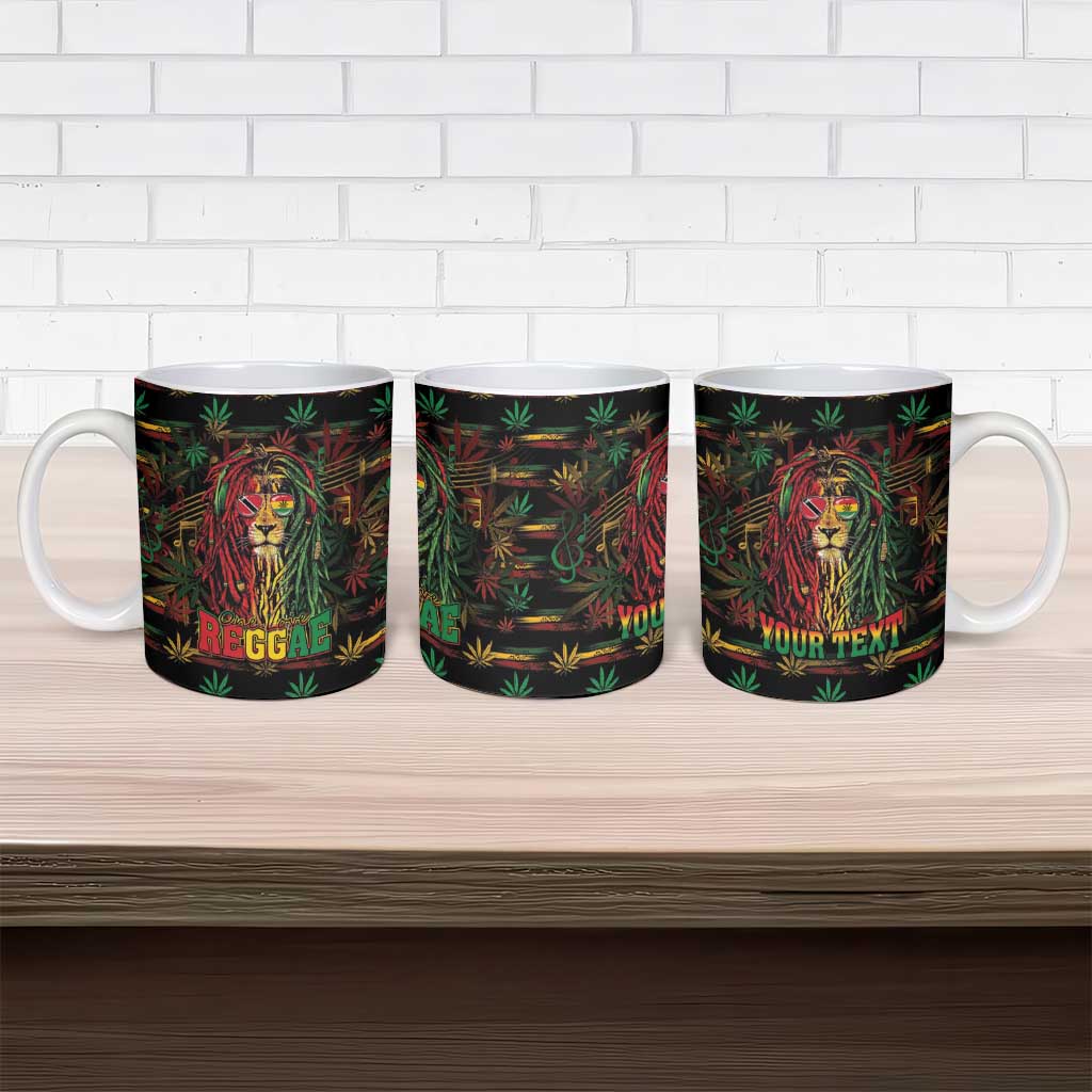 Personalized Trinidad and Tobago One Love Reggae Lion Ceramic Mug Caribbean Reggae Spirit
