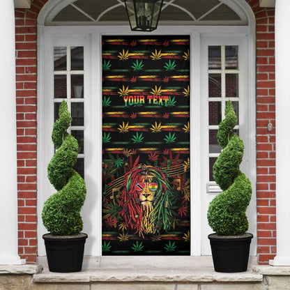 Personalized Trinidad and Tobago One Love Reggae Lion Door Cover Caribbean Reggae Spirit