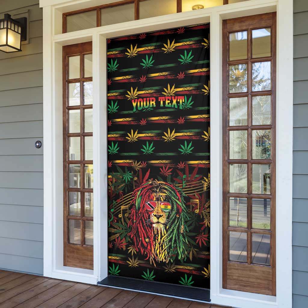 Personalized Trinidad and Tobago One Love Reggae Lion Door Cover Caribbean Reggae Spirit