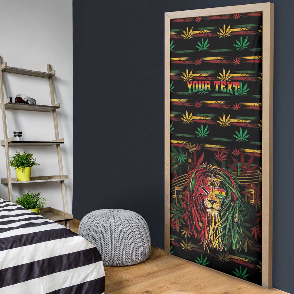 Personalized Trinidad and Tobago One Love Reggae Lion Door Cover Caribbean Reggae Spirit
