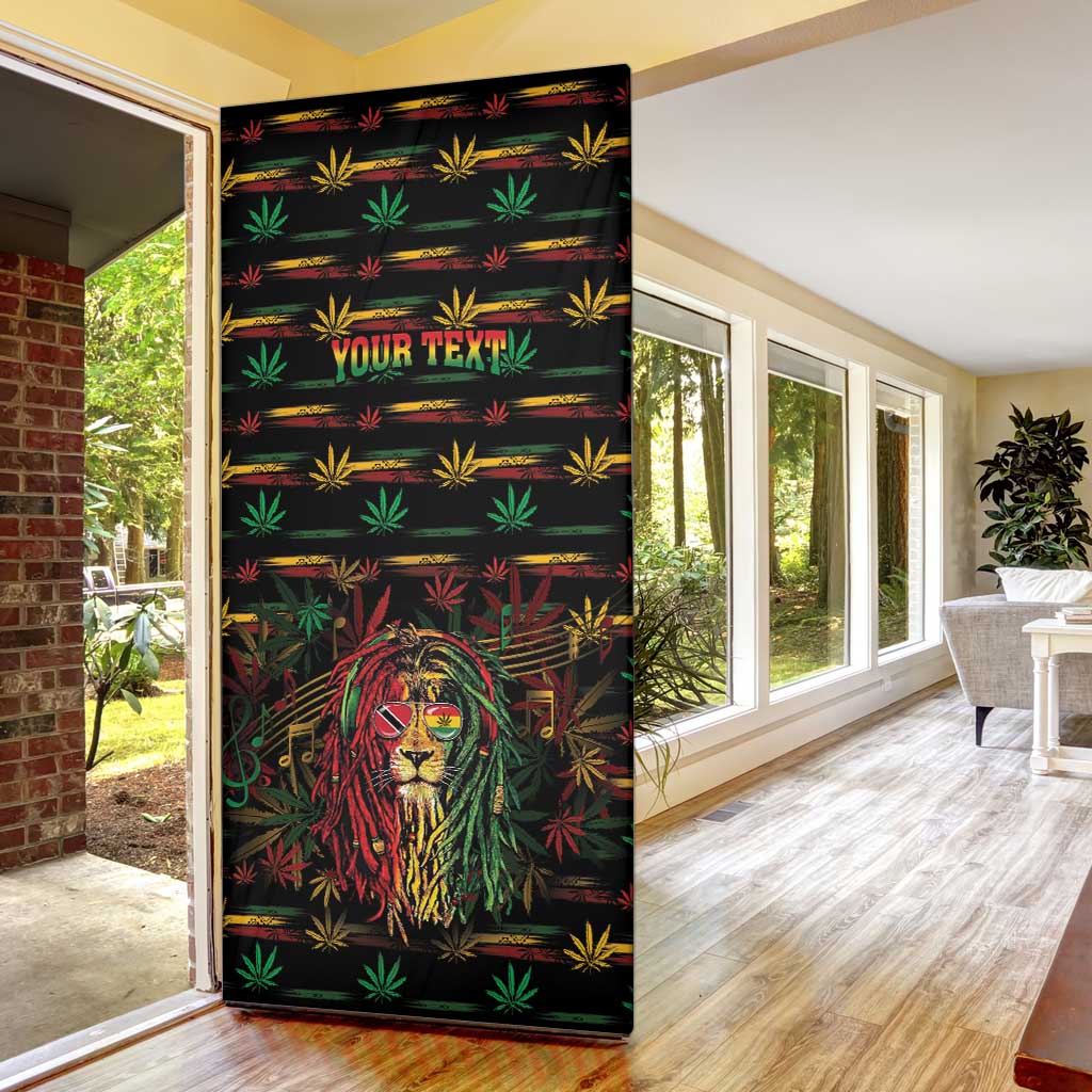Personalized Trinidad and Tobago One Love Reggae Lion Door Cover Caribbean Reggae Spirit