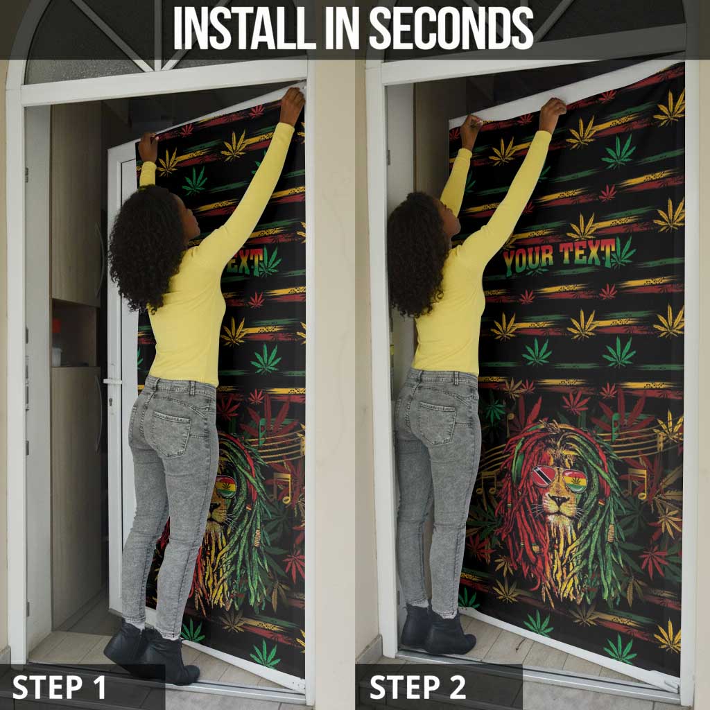 Personalized Trinidad and Tobago One Love Reggae Lion Door Cover Caribbean Reggae Spirit