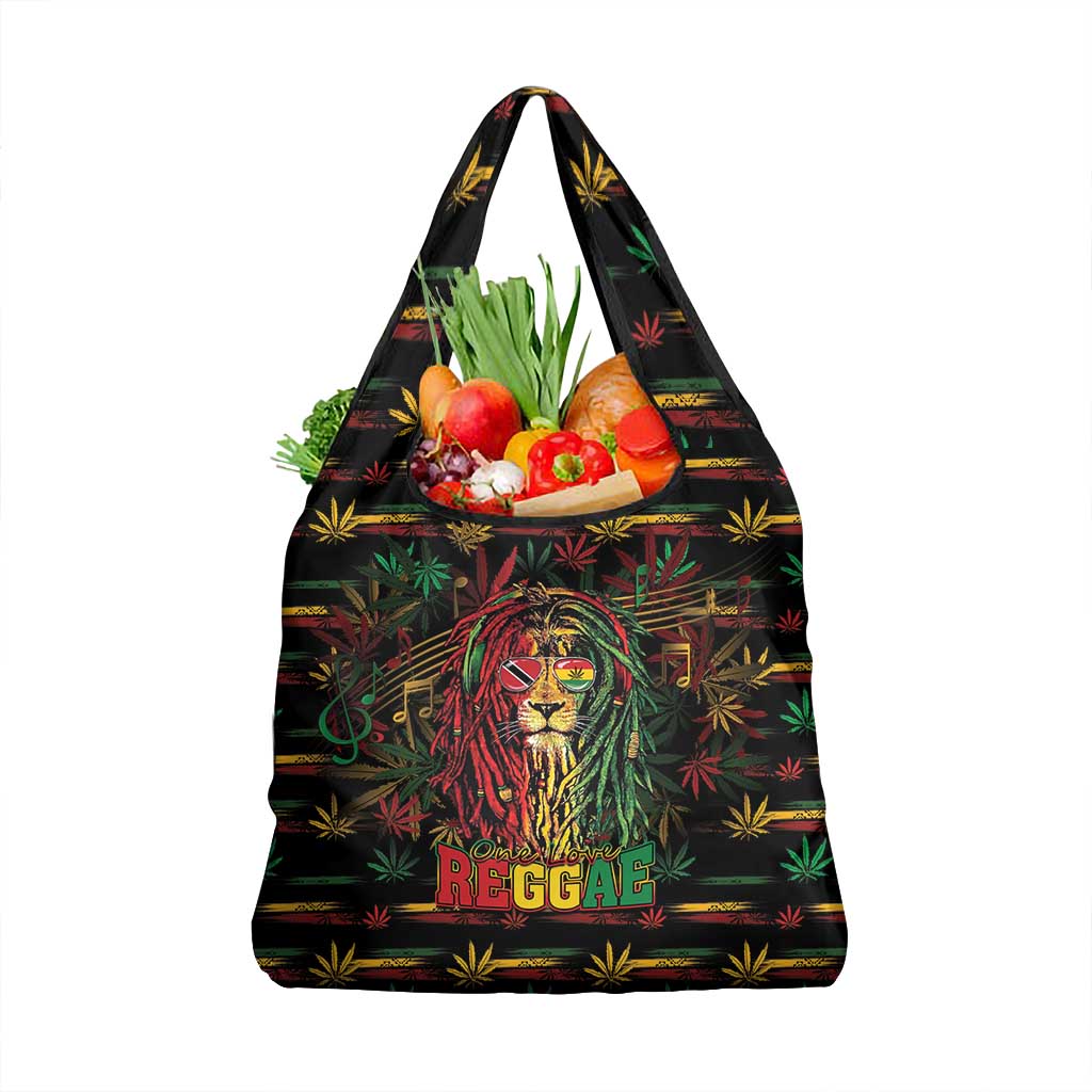Trinidad and Tobago One Love Reggae Lion Grocery Bag Caribbean Reggae Spirit