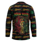 Personalized Trinidad and Tobago One Love Reggae Lion Hockey Jersey Caribbean Reggae Spirit
