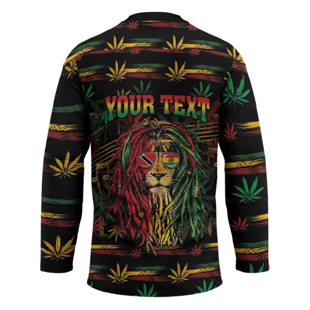 Personalized Trinidad and Tobago One Love Reggae Lion Hockey Jersey Caribbean Reggae Spirit
