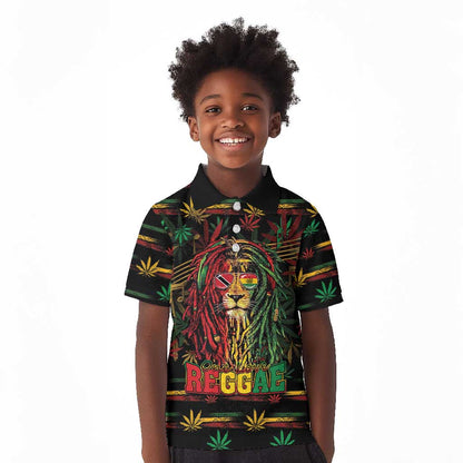 Personalized Trinidad and Tobago One Love Reggae Lion Kid Polo Shirt Caribbean Reggae Spirit