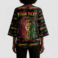 Personalized Trinidad and Tobago One Love Reggae Lion Kimono Sleeve Blouse Caribbean Reggae Spirit
