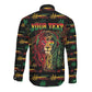Personalized Trinidad and Tobago One Love Reggae Lion Long Sleeve Button Shirt Caribbean Reggae Spirit