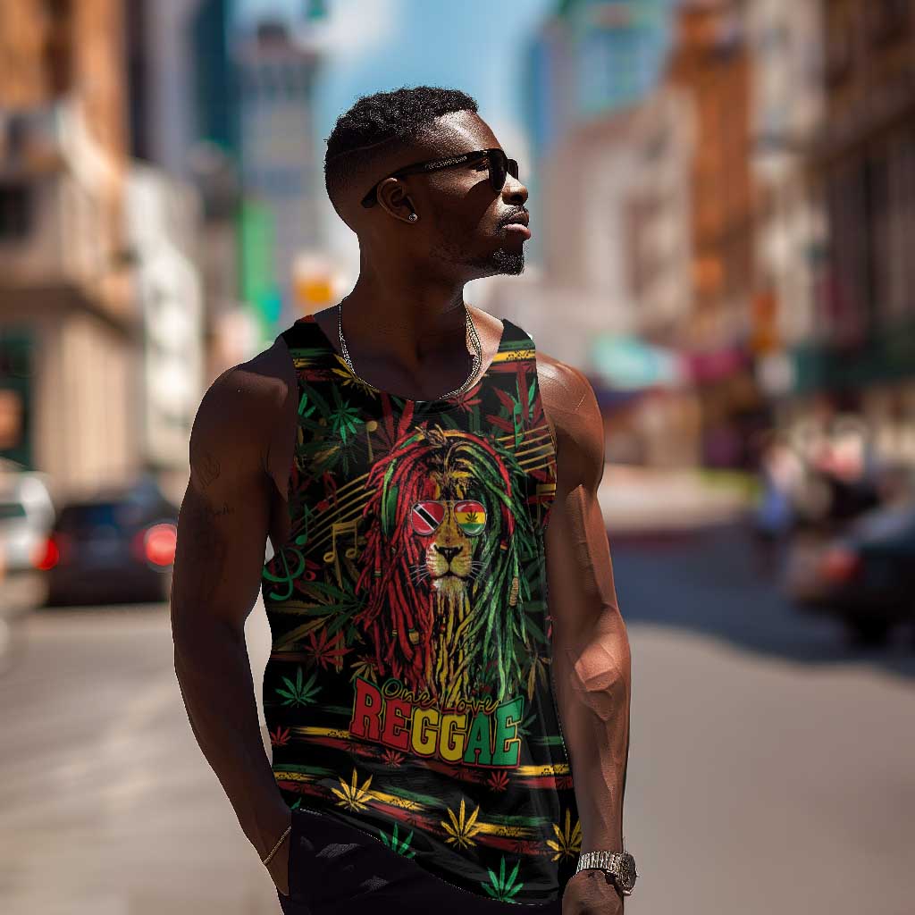 Personalized Trinidad and Tobago One Love Reggae Lion Men Tank Top Caribbean Reggae Spirit