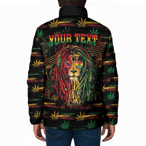 Personalized Trinidad and Tobago One Love Reggae Lion Padded Jacket Caribbean Reggae Spirit