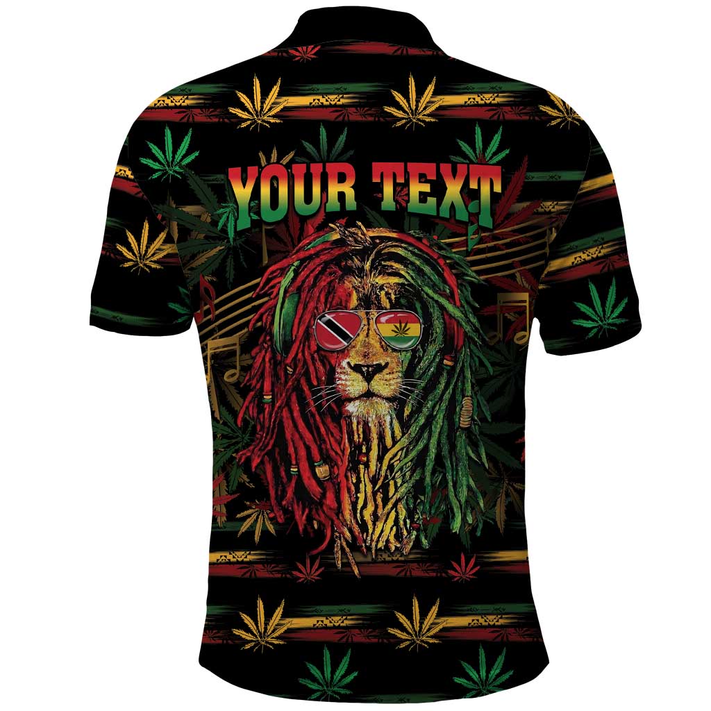 Personalized Trinidad and Tobago One Love Reggae Lion Polo Shirt Caribbean Reggae Spirit
