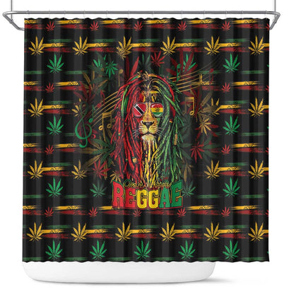 Trinidad and Tobago One Love Reggae Lion Shower Curtain Caribbean Reggae Spirit