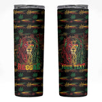 Personalized Trinidad and Tobago One Love Reggae Lion Skinny Tumbler Caribbean Reggae Spirit