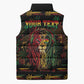 Personalized Trinidad and Tobago One Love Reggae Lion Sleeveless Puffer Jacket Caribbean Reggae Spirit