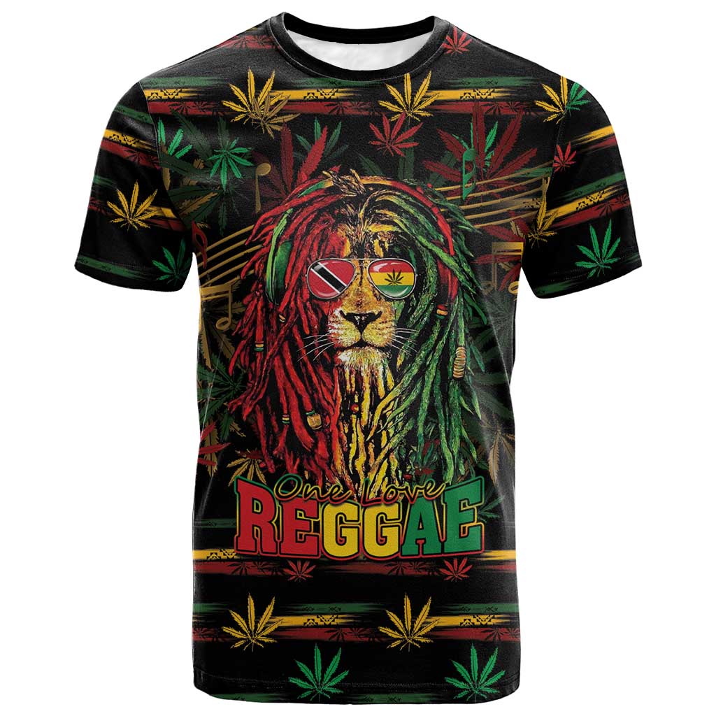 Personalized Trinidad and Tobago One Love Reggae Lion T shirt Caribbean Reggae Spirit