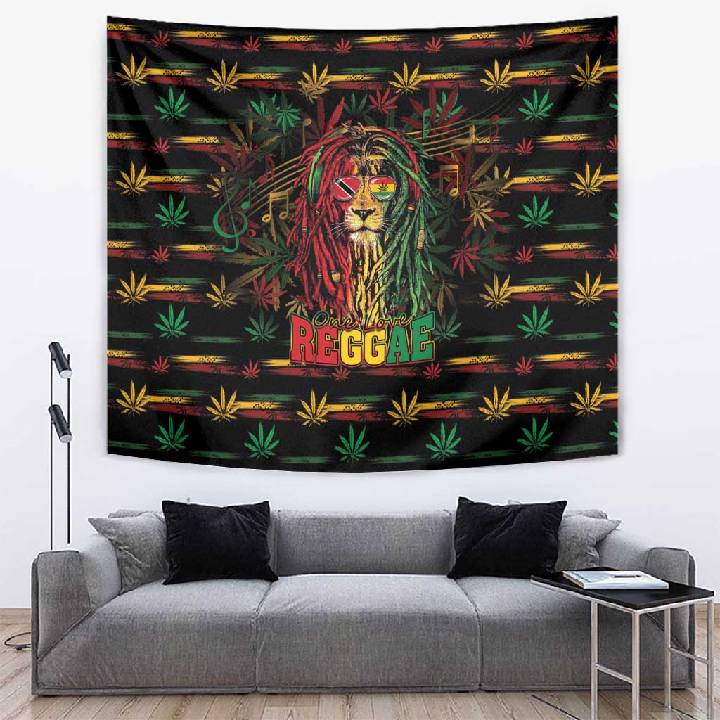 Trinidad and Tobago One Love Reggae Lion Tapestry Caribbean Reggae Spirit