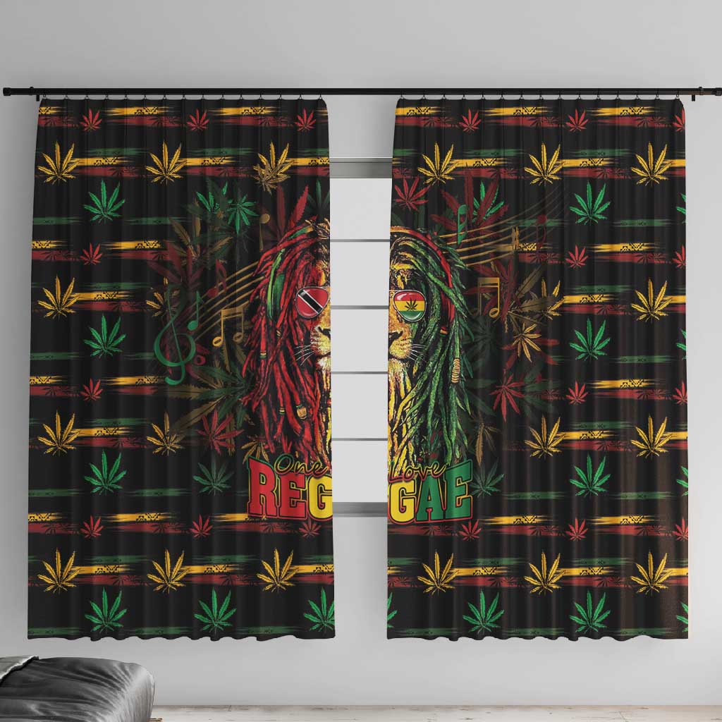 Trinidad and Tobago One Love Reggae Lion Window Curtain Caribbean Reggae Spirit