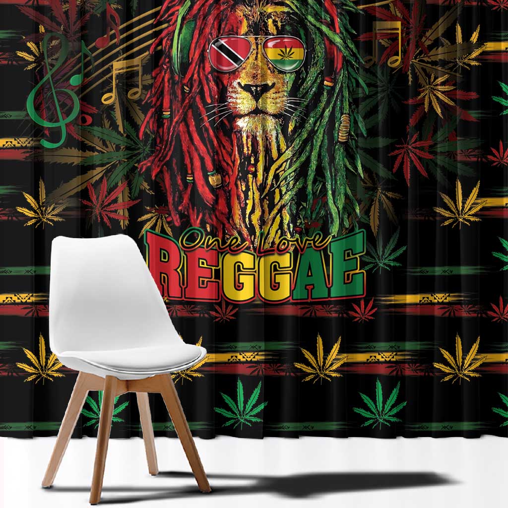 Trinidad and Tobago One Love Reggae Lion Window Curtain Caribbean Reggae Spirit
