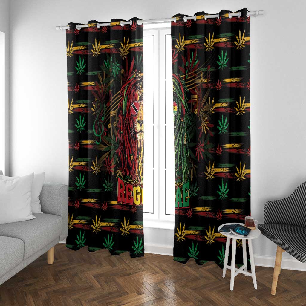 Trinidad and Tobago One Love Reggae Lion Window Curtain Caribbean Reggae Spirit