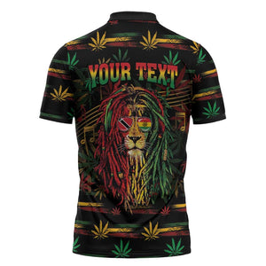 Personalized Trinidad and Tobago One Love Reggae Lion Zipper Polo Shirt Caribbean Reggae Spirit