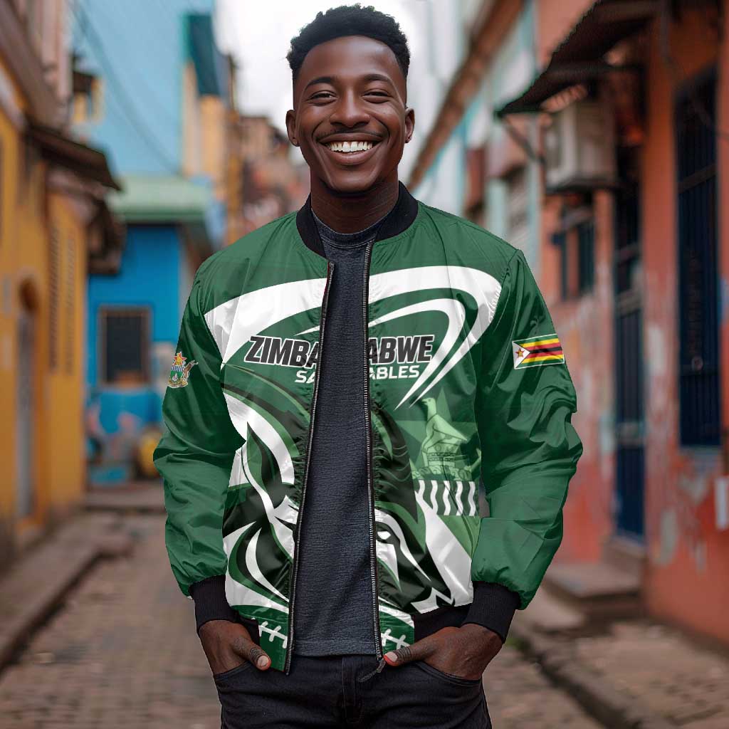 Custom Rugby Zimbabwe Bomber Jacket Sables Is The Champion - African Pride