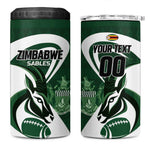 Custom Rugby Zimbabwe 4 in 1 Can Cooler Tumbler Sables Is The Champion - African Pride