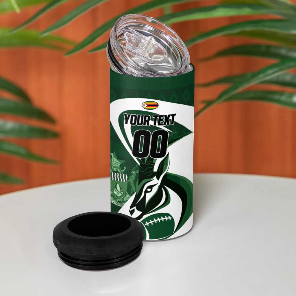 Custom Rugby Zimbabwe 4 in 1 Can Cooler Tumbler Sables Is The Champion - African Pride