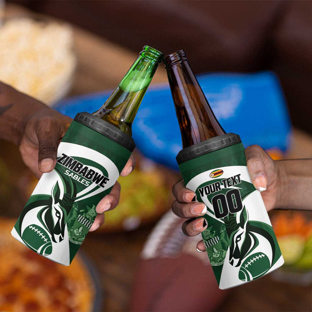 Custom Rugby Zimbabwe 4 in 1 Can Cooler Tumbler Sables Is The Champion - African Pride