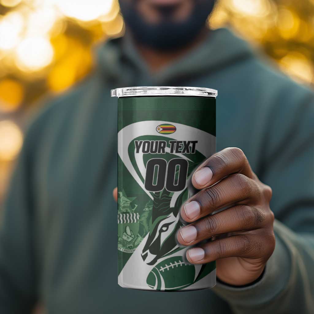 Custom Rugby Zimbabwe 4 in 1 Can Cooler Tumbler Sables Is The Champion - African Pride