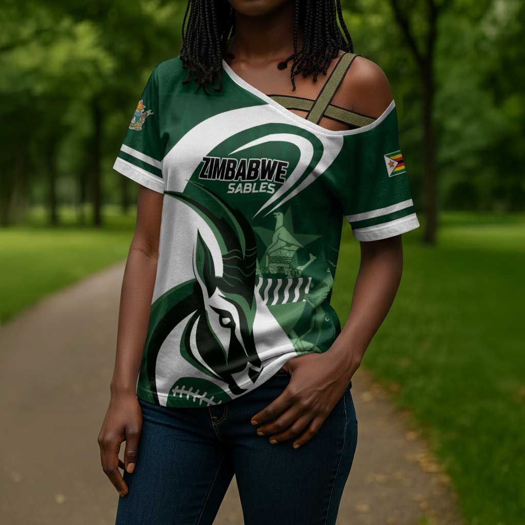 Custom Rugby Zimbabwe Cross Shoulder Shirt Sables Is The Champion