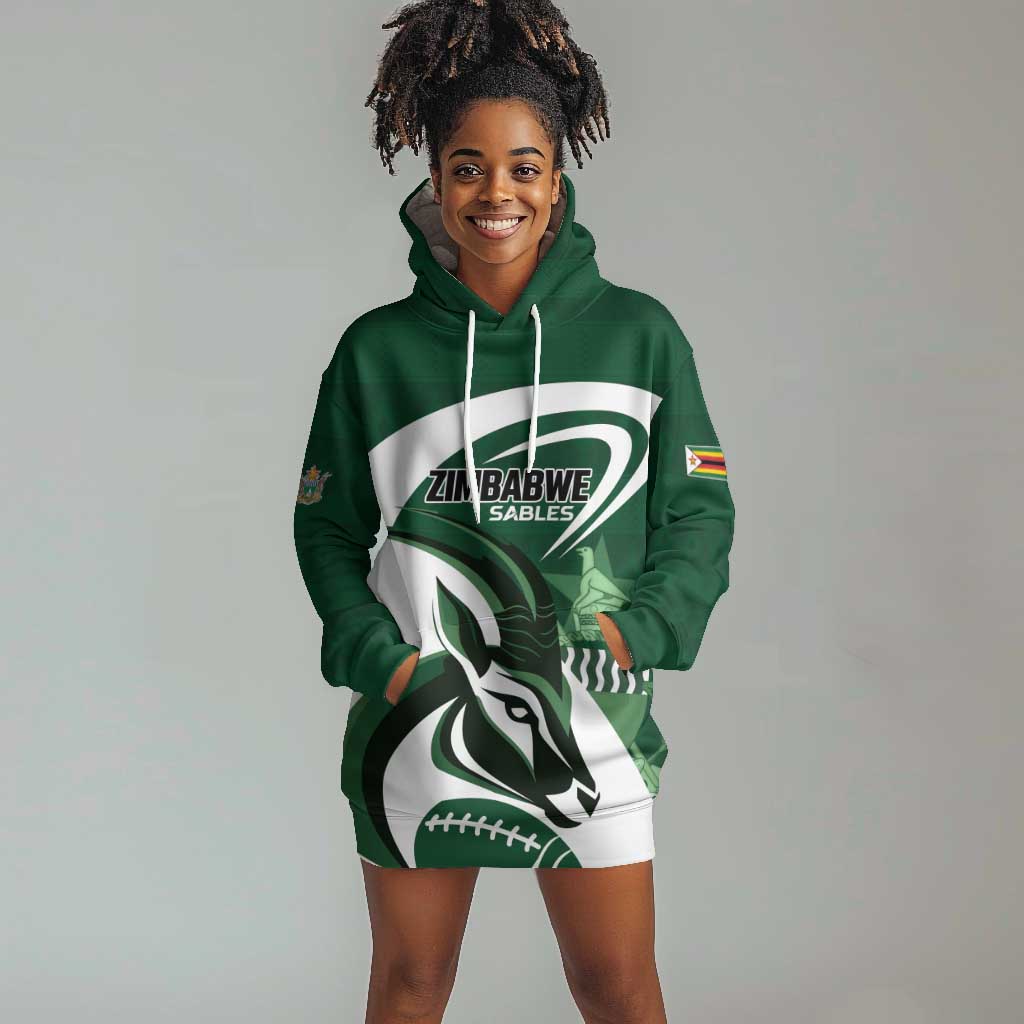 Custom Rugby Zimbabwe Hoodie Dress Sables Is The Champion - African Pride