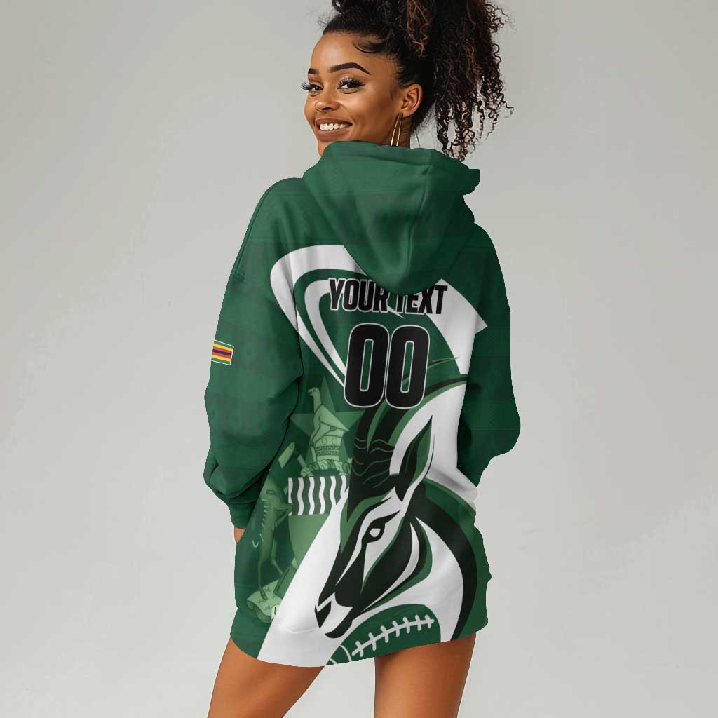 Custom Rugby Zimbabwe Hoodie Dress Sables Is The Champion - African Pride
