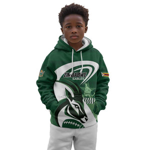 Custom Rugby Zimbabwe Kid Hoodie Sables Is The Champion - African Pride