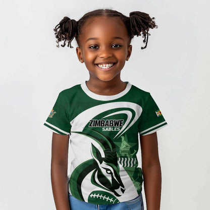 Custom Rugby Zimbabwe Kid T shirt Sables Is The Champion - African Pride