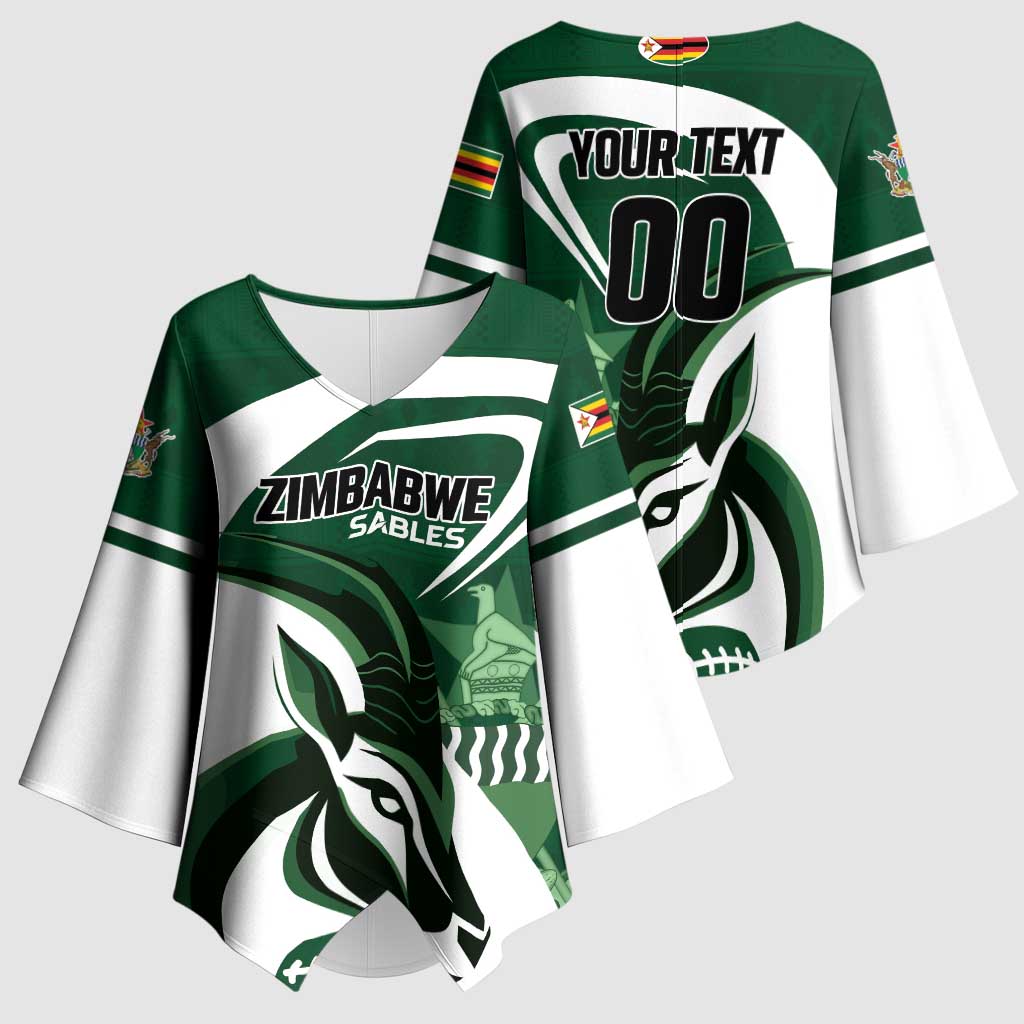 Custom Rugby Zimbabwe Kimono Sleeve Blouse Sables Is The Champion
