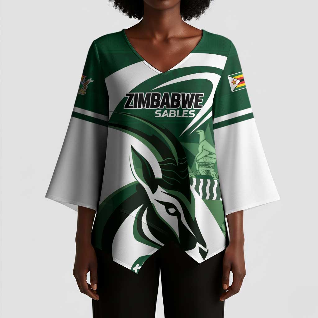 Custom Rugby Zimbabwe Kimono Sleeve Blouse Sables Is The Champion