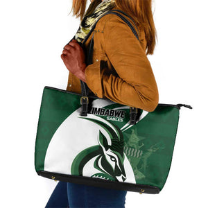 Rugby Zimbabwe Leather Tote Bag Sables Is The Champion - African Pride