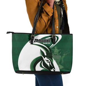 Rugby Zimbabwe Leather Tote Bag Sables Is The Champion - African Pride