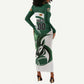 Custom Rugby Zimbabwe Long Sleeve Bodycon Dress Sables Is The Champion - African Pride