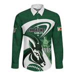 Custom Rugby Zimbabwe Long Sleeve Button Shirt Sables Is The Champion - African Pride
