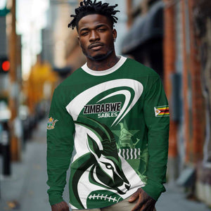 Custom Rugby Zimbabwe Long Sleeve Shirt Sables Is The Champion - African Pride