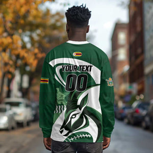 Custom Rugby Zimbabwe Long Sleeve Shirt Sables Is The Champion - African Pride