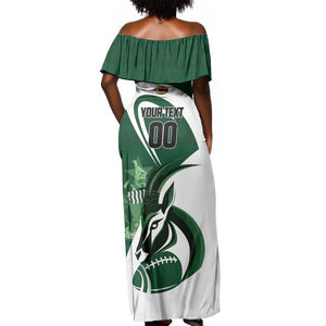 Custom Rugby Zimbabwe Off Shoulder Maxi Dress Sables Is The Champion - African Pride