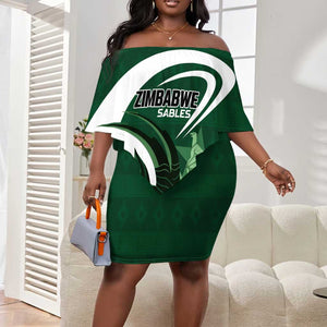 Custom Rugby Zimbabwe Off Shoulder Short Dress Sables Is The Champion - African Pride