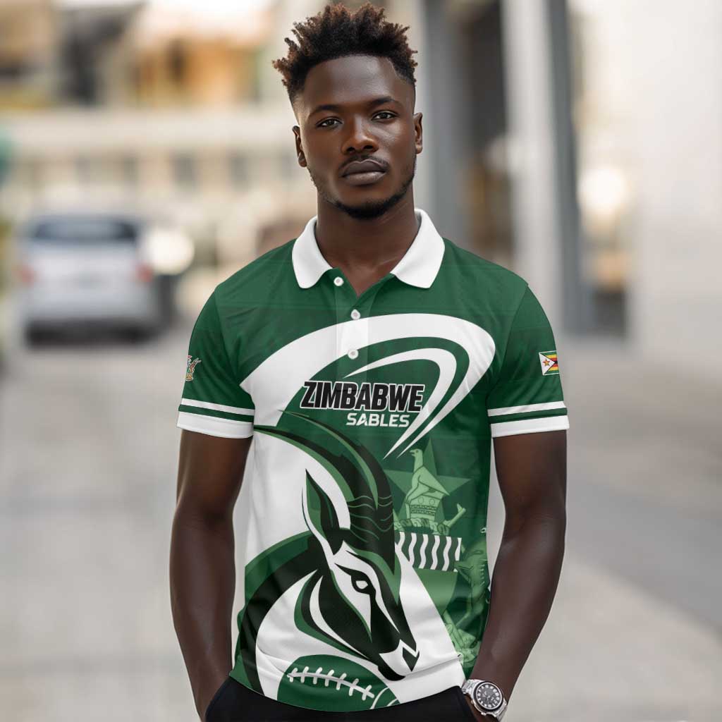 Custom Rugby Zimbabwe Polo Shirt Sables Is The Champion - African Pride