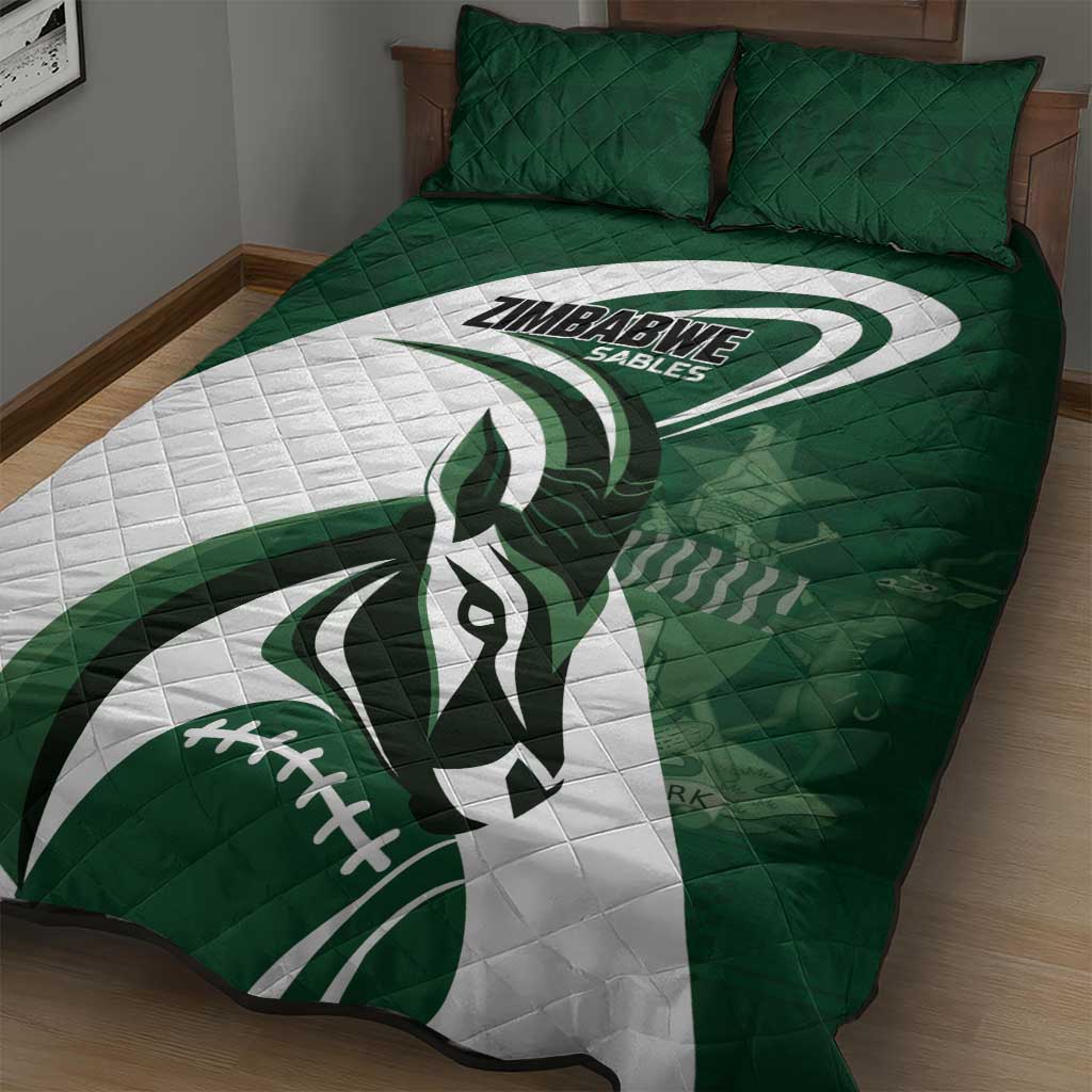 Rugby Zimbabwe Quilt Bed Set Sables Is The Champion - African Pride