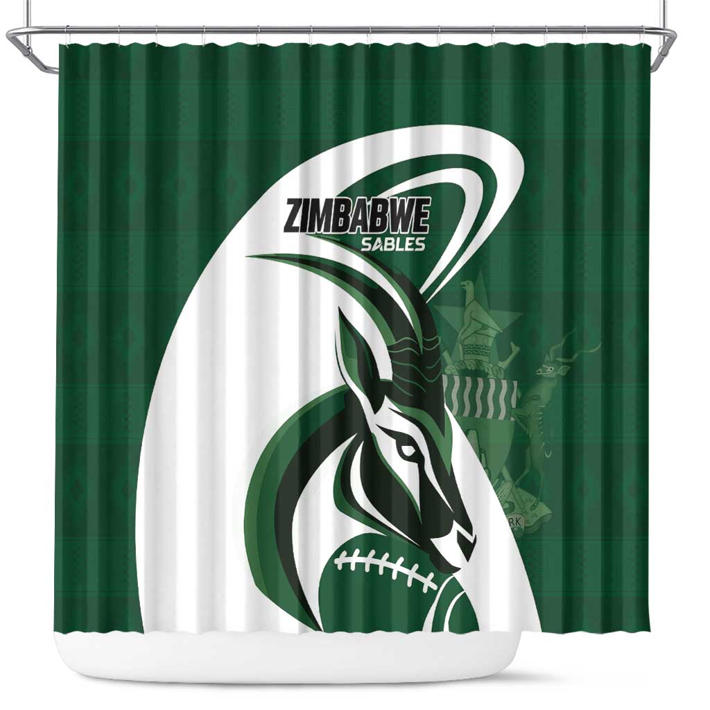 Rugby Zimbabwe Shower Curtain Sables Is The Champion - African Pride