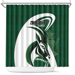 Rugby Zimbabwe Shower Curtain Sables Is The Champion - African Pride