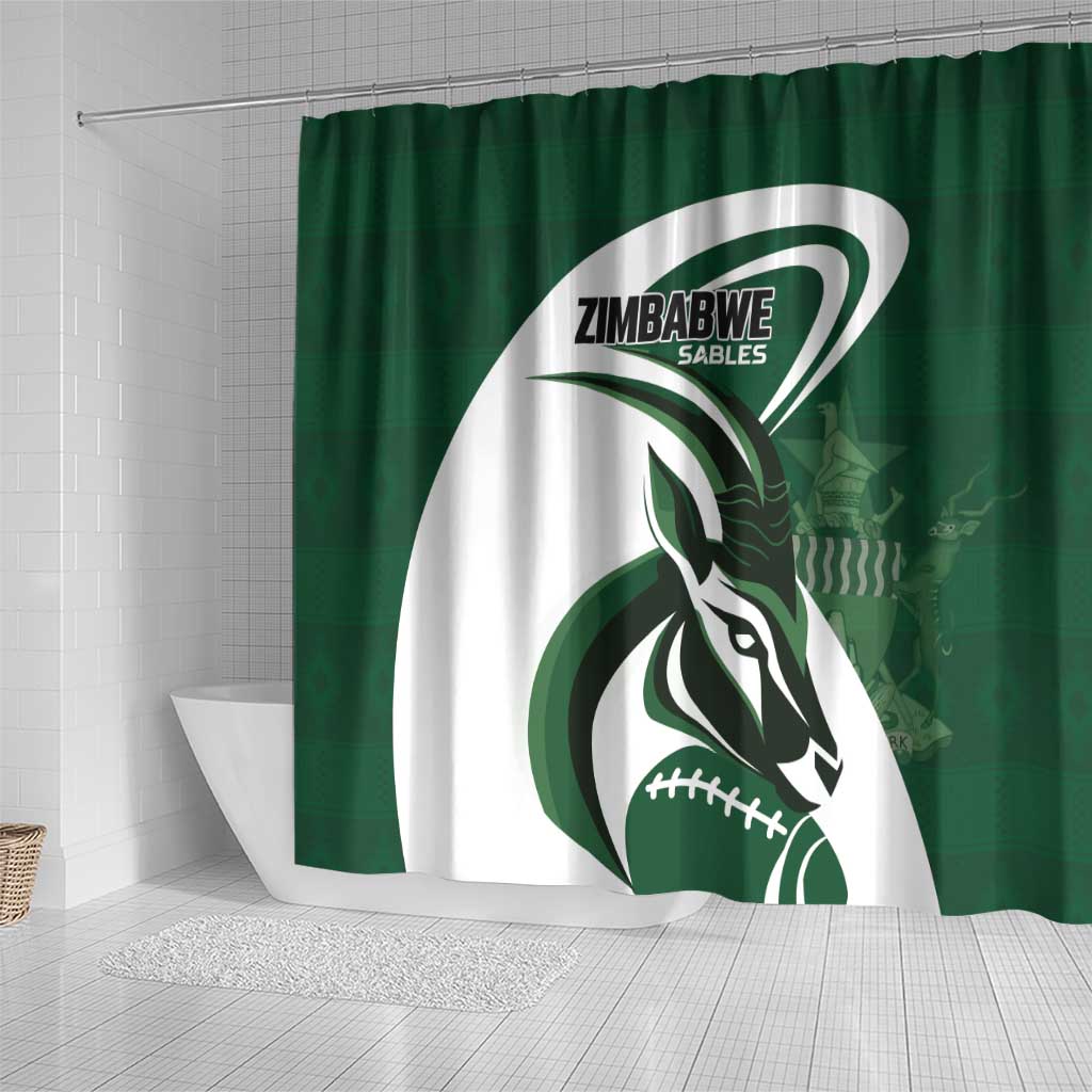 Rugby Zimbabwe Shower Curtain Sables Is The Champion - African Pride