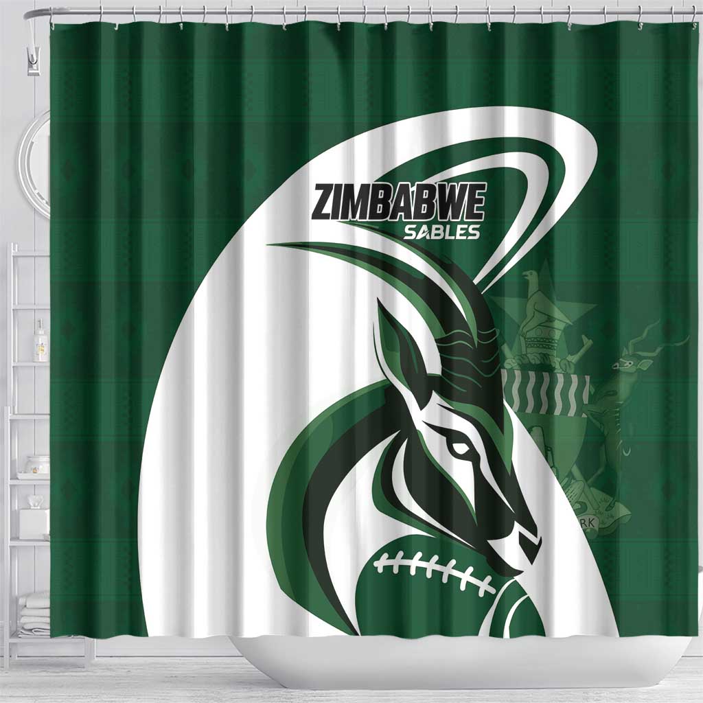 Rugby Zimbabwe Shower Curtain Sables Is The Champion - African Pride